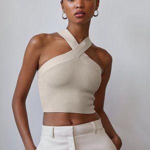 Aritzia Babaton Sculpt Knit Criss Cross Tank XXS